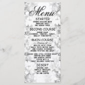 Weddenschap Silver Floral Elegant Dinner Menu (Voorkant)