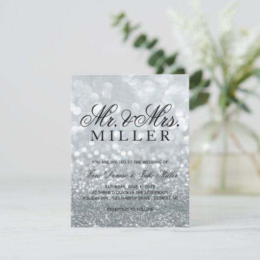 Weddenschap - Silver Glit Fab Kaart (Staand voorkant)