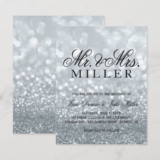 Weddenschap - Silver Glit Fab Kaart (Voorkant / Achterkant)