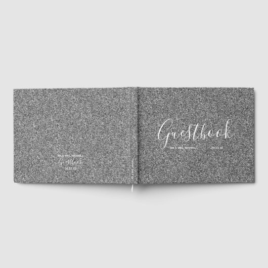 Weddenschap | Silver Glitter Chic Gastenboek (Volledig)