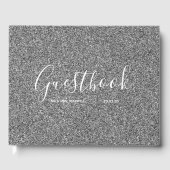 Weddenschap | Silver Glitter Chic Gastenboek (Voorkant)
