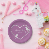 Weddenschap Silver Gray Heart Pink Elegant Papieren Bordje (Feest)