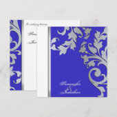 Weddenschap Silver Sparkle Floral Swirls Kaart (Voorkant / Achterkant)