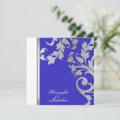 Weddenschap Silver Sparkle Floral Swirls Kaart (Staand voorkant)