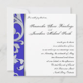 Weddenschap Silver Sparkle Floral Swirls Kaart (Achterkant)