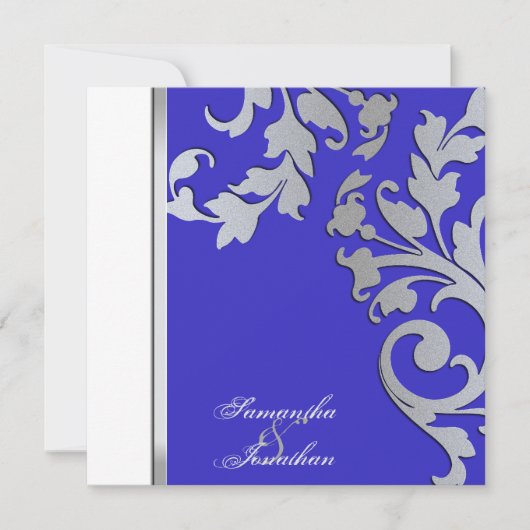 Weddenschap Silver Sparkle Floral Swirls Kaart (Voorkant)