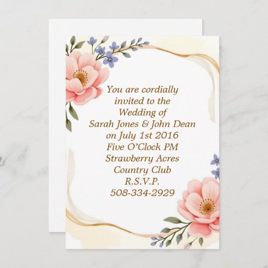 Weddenschap simpel kaart (Voorkant / Achterkant)