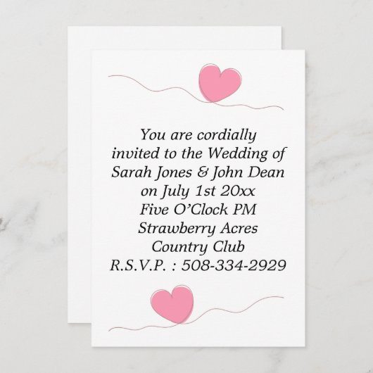 Weddenschap simpel kaart (Voorkant / Achterkant)