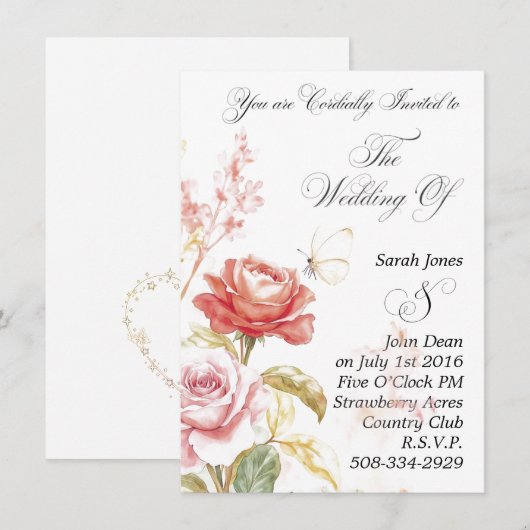 Weddenschap simpel kaart (Voorkant / Achterkant)