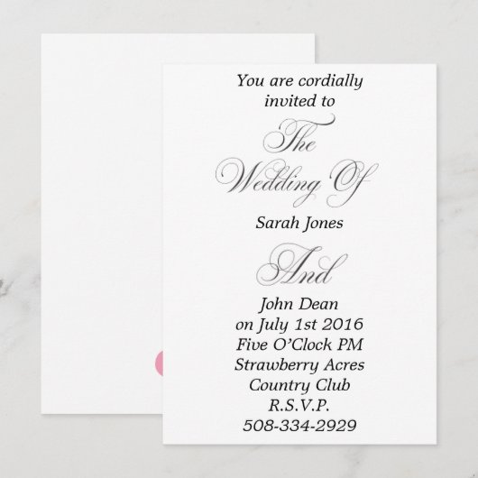 Weddenschap simpel kaart (Voorkant / Achterkant)