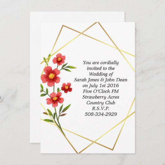 Weddenschap simpel kaart (Voorkant / Achterkant)