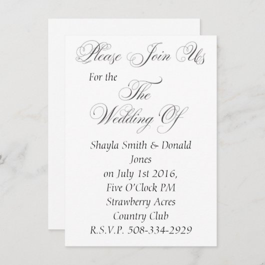 Weddenschap simpel kaart (Voorkant / Achterkant)