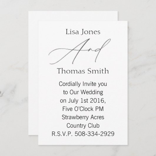 Weddenschap simpel kaart (Voorkant / Achterkant)