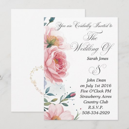 Weddenschap simpel kaart (Voorkant / Achterkant)