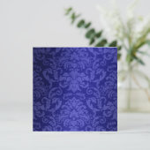 Weddenschap Simple Blue Damask Shimmer Kaart (Staand voorkant)