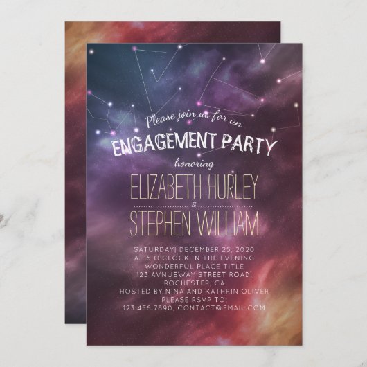 Weddenschap Sinterpartij Galaxy Star Constellation Kaart (Voorkant / Achterkant)