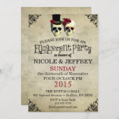 Weddenschap Skeleton Skull Engagement Party Uitnod Kaart (Voorkant / Achterkant)