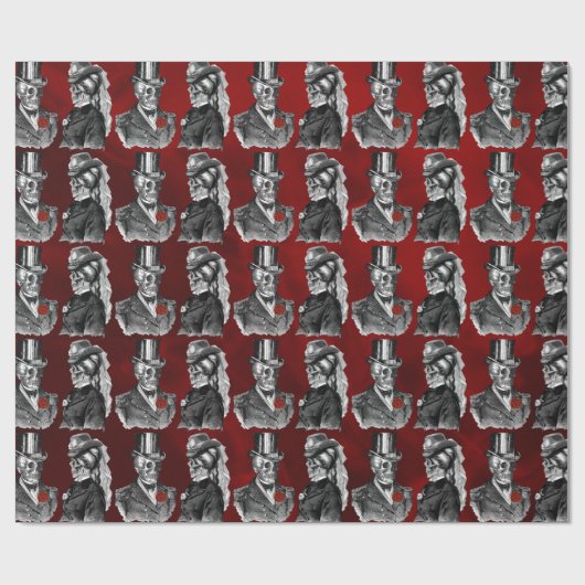 Weddenschap Skeleton Skulls "Til Death Do ons Part Cadeaupapier (Vlak)