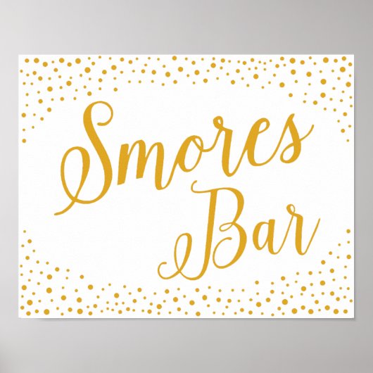 Weddenschap - Smores Bar Confetti Wedding Sign Poster (Voorkant)