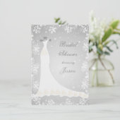 Weddenschap, sneeuwvlokken op grijs Vrijgezellenfe Kaart (Staand voorkant)