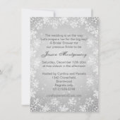 Weddenschap, sneeuwvlokken op grijs Vrijgezellenfe Kaart (Achterkant)