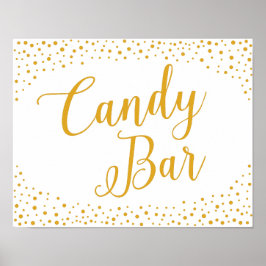 Weddenschap - Snoep Bar Confetti Wedding Sign Poster
