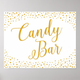 Weddenschap - Snoep Bar Confetti Wedding Sign Poster