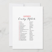 Weddenschap Snoep Match Garden Vrijgezellenfeest G Kaart (Achterkant)