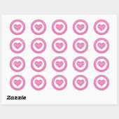 Weddenschap Sociale vervormende roze hartkleurcode Ronde Sticker (Vel)