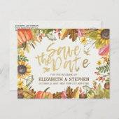 Weddenschap sparen de datum najaar van de val laat aankondigingskaart (Voorkant / Achterkant)