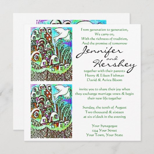 Weddenschap - stad Israël - Sage Kaart (Voorkant / Achterkant)