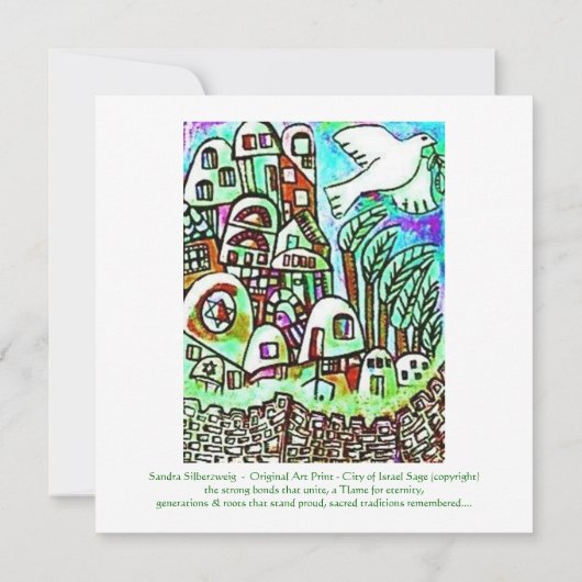 Weddenschap - stad Israël - Sage Kaart (Achterkant)