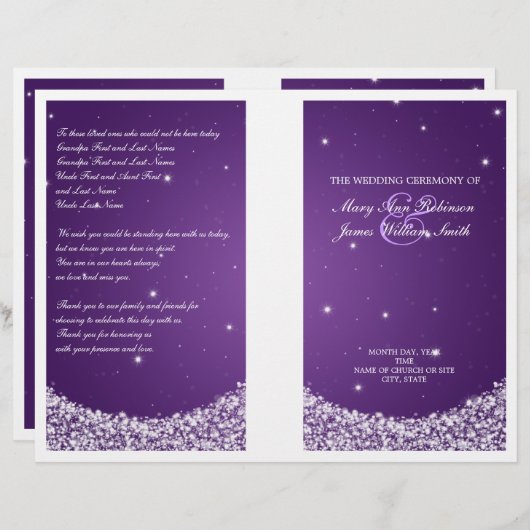 Weddenschap Star Sparkle Paars (Voorkant / Achterkant)