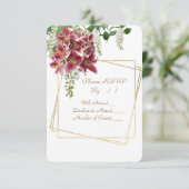 Weddenschap Stargazer Floral RSVP-kaart (Staand voorkant)