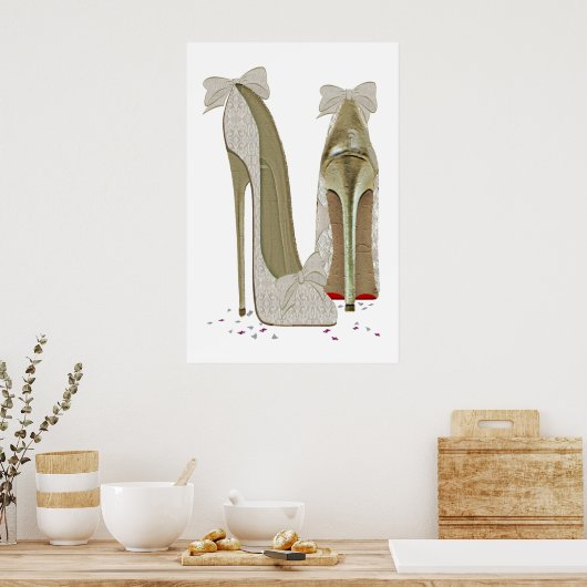 Weddenschap Stiletto High Heels Art Poster (Keuken)