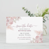 Weddenschap Stof Roze Stempel Bewaar datum Kaart (Staand voorkant)