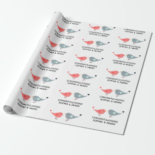 Weddenschap Stomme Liefde Vogelbride Groom Names Cadeaupapier
