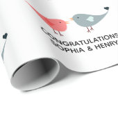 Weddenschap Stomme Liefde Vogelbride Groom Names Cadeaupapier (Rol Hoek)