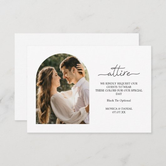 Weddenschap Stress Codes Boho Arch Foto Informatiekaartje (Voorkant / Achterkant)