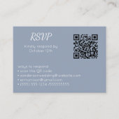 Weddenschap Stusty Blue RSVP Online QR Code Foto Informatiekaartje (Voorkant)