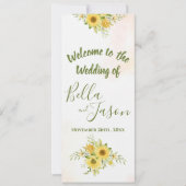 Weddenschap Sunflower Yellow Cute Waterverf Kaart (Voorkant)