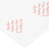 Weddenschap Tafel Koraal Witte Typografie Lange Tafelloper (Hoek)