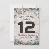 Weddenschap Tafelnummer Chic Floral Wood Lichten (Voorkant)