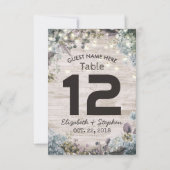 Weddenschap Tafelnummer Chic Floral Wood Lichten (Achterkant)