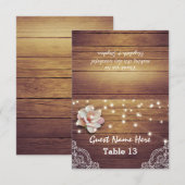 Weddenschap Tafelnummer Floral Light Wood Lace (Voorkant / Achterkant)