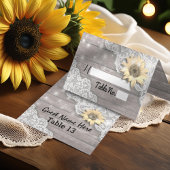 Weddenschap Tafelnummer Lace Sunflower Wood