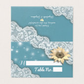 Weddenschap Tafelnummer plaats Zonnebloemen Lichte (Buitenkant ongevouwen)