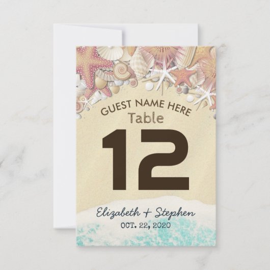 Weddenschap Tafelnummer zomerstrand (Voorkant)