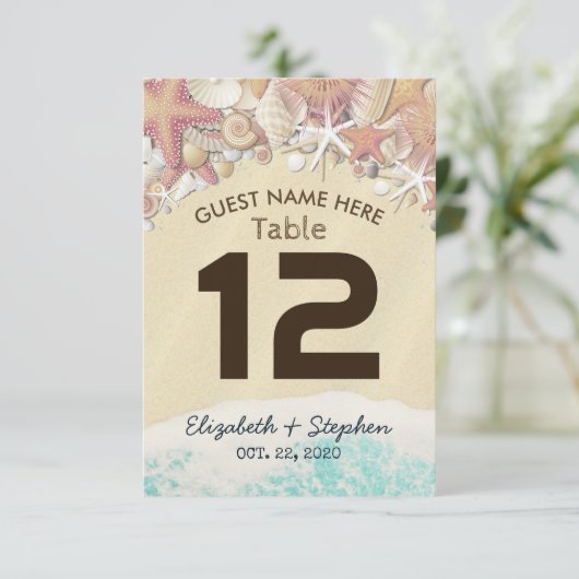 Weddenschap Tafelnummer zomerstrand (Staand voorkant)