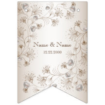 Weddenschap Tan Floral Heart beige Elegant